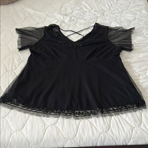 Torrid Beaded Elegant Black Women's Top